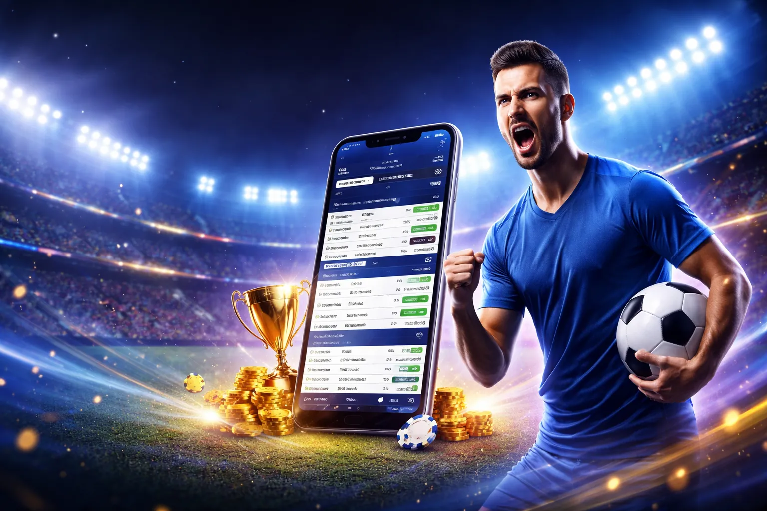 Cá cược thể thao 789 win với hình ảnh sân vận động sôi động